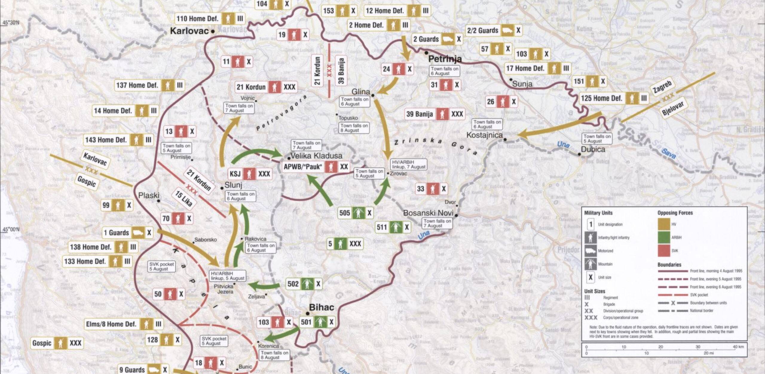 Balkan War/Croatia War/Map of Operation Storm