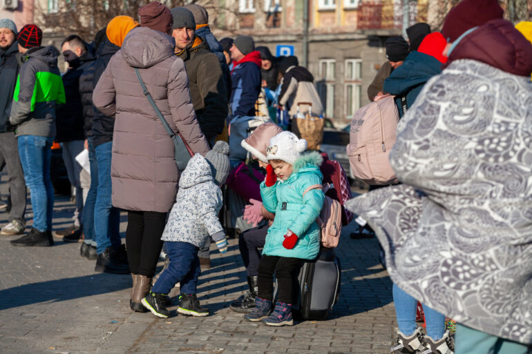 Ukrajinske izbeglice sa decom, Przemyśl, Poljska